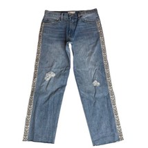 Lucky Brand Relaxed Taper Ankle Jeans Womens 6/28 Raw Hem Side Stripe Di... - $30.75