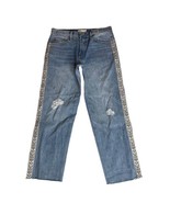Lucky Brand Relaxed Taper Ankle Jeans Womens 6/28 Raw Hem Side Stripe Di... - $585.46 MXN