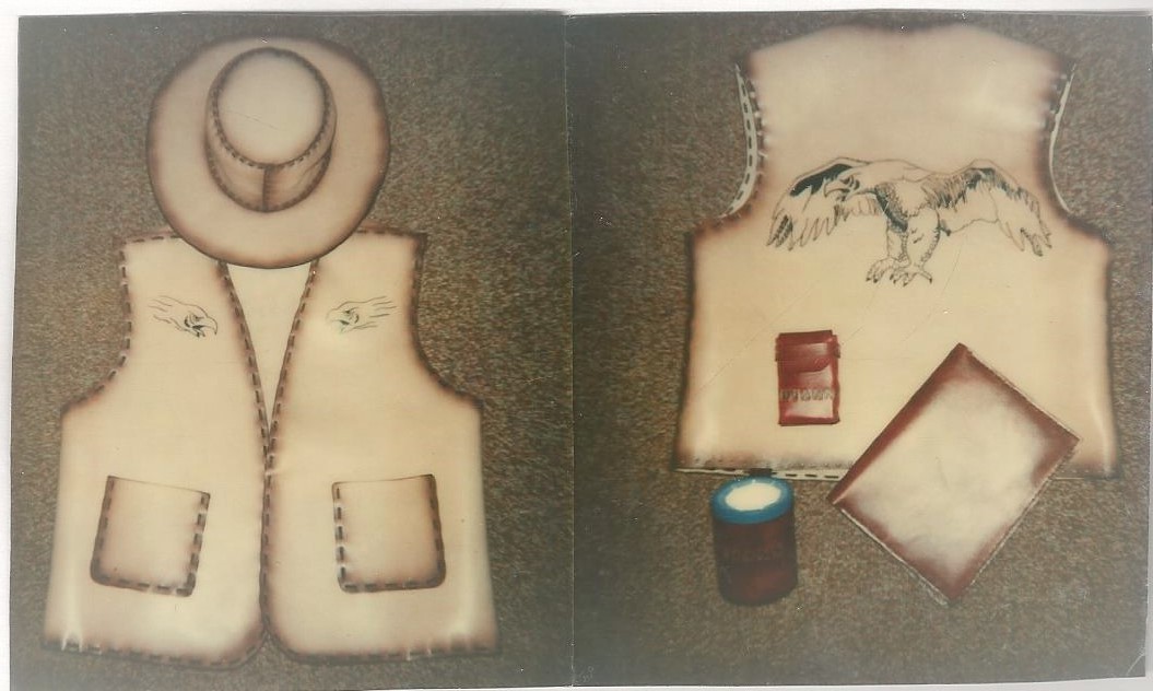 VEST &amp; HAT, ETCHED EAGLE - Handcrafted by Mark * SOLD - $0.00