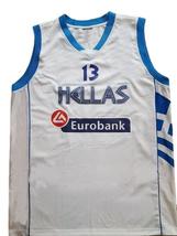 Dimitris Diamantidis #13 Greece Custom Basketball Jersey New Sewn White Any Size image 4