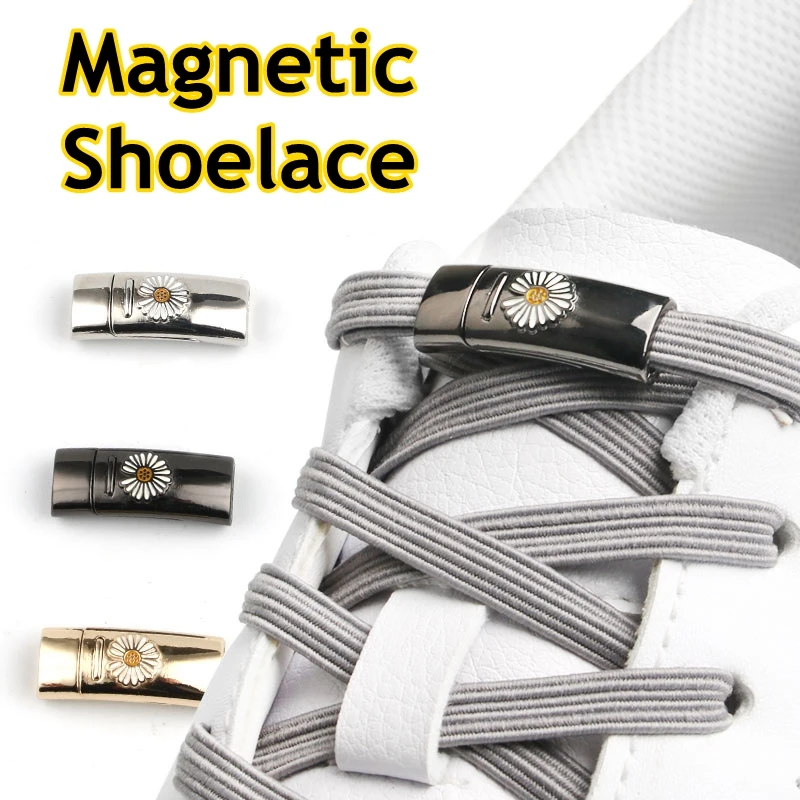Sporting Daisy Magnetic Lock ShoeLaces No Tie Shoelace Elastic lazy ShoeLace Spe - £23.62 GBP