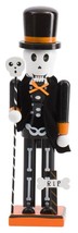 Wooden Halloween Nutcracker, 14&quot;, Candy Corn Man In Tuxedo In Black &amp; Orange Hat - £25.87 GBP