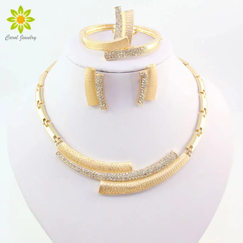 Stal rhinestone jewelry sets african beads dubai gold color statement jewellery costume thumb200