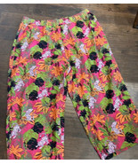 C &amp; C California Womens Plus Sz Pants New Linen Tropical 2X Wide Leg Jaguar - £37.36 GBP