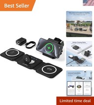 Elegant 3 in 1 Wireless Charging Station for iPhone &amp; Apple Watch - Trav... - $45.00