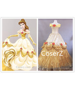 Custom Belle Dress, Beauty and the Beast Belle Cosplay Costume Halloween... - £135.09 GBP