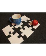 Felt Coasters Home Decor  - set of 6 Puzzle Design Laser Cut - $10.22