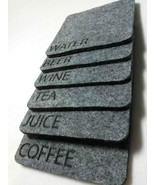 Personal Felt Coaster Shape Quadrat  Set of 6 Wine, Water,Tea or YOUR NA... - $7.96