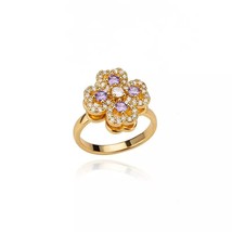 18K Gold Plated Four Leaf Clover Rings Rotating Adjustable Anxiety Ring ... - £19.94 GBP