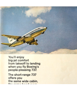1968 Boeing 737 Twinjet Plane Advertisement Vintage Aviation Jet DWW11B - $460.99 MXN