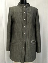Tesori Designer Women&#39;s Coat Gray Quilted Light Weight Snap Closure Size... - £39.47 GBP