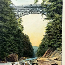 Vermont Queechee Gulf Bridge Vintage Postcard Linen Ottauqueechee - £10.01 GBP