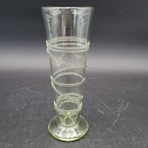 Vintage Juliska Geometric Glass Vase with Applied Spiral Celadon Green S... - £38.93 GBP