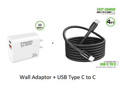 20W Wall Charger + 4FT TYPE C to C USB For Motorola Moto G Stylus 5g 2024 XT2419 - £11.63 GBP