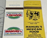 Lot Of 2 Matchbook Cover   Manuel’s Fine Mexican Food  Phoenix, AZ  gmg ... - £11.90 GBP