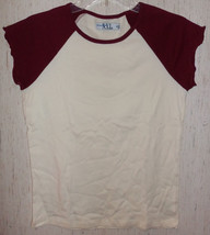 New Womens N.Y.L. New York Laundry Ivory W/ Burgundy Knit Top Size M - £18.48 GBP