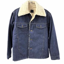60s -70s VTG Sears Roebucks Blue Denim Jacket Sherpa Western Sz 42-R Wor... - $61.48