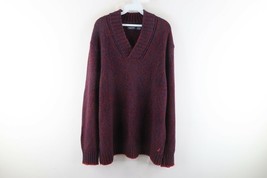 Vintage Nautica Mens 2XL XXL Cotton Knit Shawl Collar Dad Sweater Heathe... - $39.55