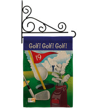Golf!, Golf! Burlap - Impressions Decorative Metal Fansy Wall Bracket Garden Fla - £26.83 GBP
