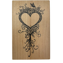 Valentine Filigree Heart Wedding Ornate Rubber Stamp PSX G-1694 Vintage 1995 New - £5.76 GBP