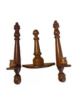 Wooden Set of Sconce 13” Candle Wall Hanging Holder Decor Middle Shelf V... - £20.27 GBP