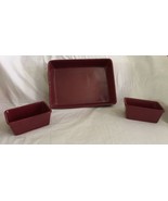 Temp-tations Presentable Ovenware Casserole Baking Dish (3) Burgundy Rec... - £39.95 GBP