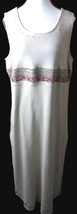 Bechamel Dress Size L Maxi Sleeveless Embroidered Beaded 100% Cotton Pockets - £11.63 GBP