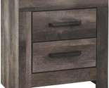 Weathered Gray Rustic 2 Drawer 2 Drawer Nightstand From Signature Design By - $220.98