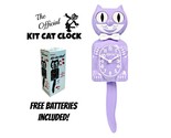 PASTEL LILAC KIT CAT CLOCK 15.5&quot; Free Battery USA MADE Official Kit-Cat ... - $69.99