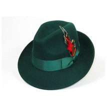 Men's Milani Wool Fedora Hat Soft Crushable Lined FD219 Emerald Green image 2