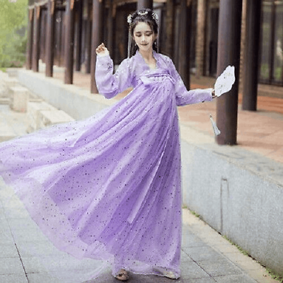 Primary image for Asian Historical Drama Hanfu Lavender Dress Size Medium