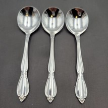 Oneida Community CHATELAINE Stainless 3 Round Gumbo Soup Spoons Flatware - £24.65 GBP