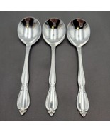 Oneida Community CHATELAINE Stainless 3 Round Gumbo Soup Spoons Flatware - £24.43 GBP