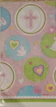 2 Baby Girl Sweet Christening Baptism Baby Shower Tablecovers 54&quot; x 102&quot;... - £6.16 GBP