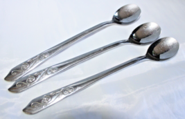 Kingsway Stainless Alliance Ohio Rose Leaf Long Iced Tea Spoons Lot Set ... - $7.69