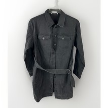 ELOQUII Elements Black Denim Jacket Shirt Dress Belted Long Sleeve Women... - $567.80 MXN