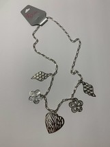 Women&#39;s Necklace Silver with Charms Heart Flowers &amp; More by Glitter - £6.10 GBP