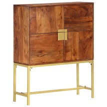 vidaXL Rustic Acacia Wood Highboard Brown Golden Solid 72-Inch Storage - $5,095.65 MXN