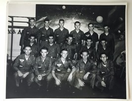 1950s United States Air Force Airman Group Photo Behind Space Background Signed - £51.36 GBP