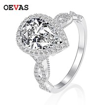 Luxury 100% 925 Sterling Silver 6 CT Pear Created Moissanite Gemstone Wedding En - £36.62 GBP