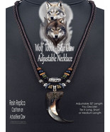 TRIBAL 2-LAYER WOLF TOOTH BEAR CLAW NECKLACE 32&quot; JEWELRY REPLICA HOT! FR... - $24.72