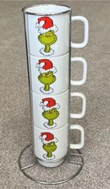 How The Grinch Stole Christmas Set 4 Stackable Mugs Cups Face &amp; Sayings New - $39.99