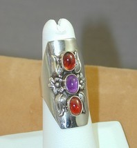 Gorgeous Carol Felley Sterling Garnet &amp; Amethyst Ring 6 - $120.00