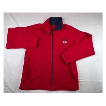 Vintage USA Fleece Mens Medium Red Blue Zip Y2K San Francisco 90s Sweatshirt - $13.34