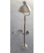MCM 52" Antique Standing Brass Lamp With Ashtray Stand Matchbox Holder -... - $356.39