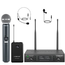 Wireless Microphone System, Dual Wireless Mic Set With Handheld Microphone/Bodyp - £184.93 GBP