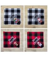 Set of 4 Dog Bandanas Merry Christmas Black Red White Plaid Check Bandan... - $5.93