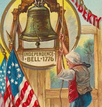 A/S Chapman RARE Man Ringing Liberty Bell Antique July 4th Patriotic Postcard - £18.98 GBP