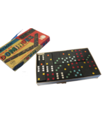 Vtg Jaymar Double Six Dominoes W/Colored Dots 27 Pieces In Original Box ... - £7.91 GBP