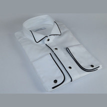 Mens CEREMONIA Tuxedo Formal Shirt 100% Cotton Turkey Slim Fit 3061 13 AB white image 2
